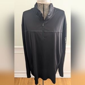 Calvin Klein Half Zip Black Lightweight Long Sleeve Shirt. Size XXL
